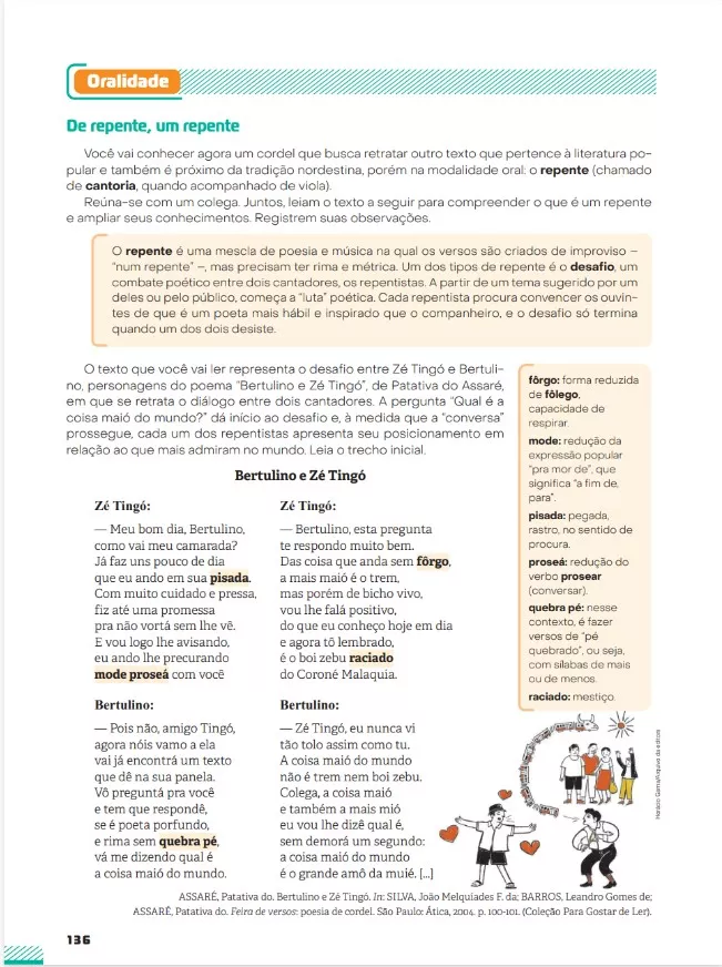 Jornadas Novos Caminhos Língua Portuguesa, 7º ano, p. 136