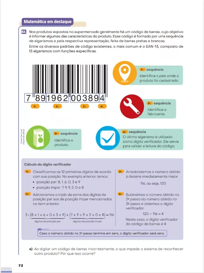 Jornadas Novos Caminhos – Matemática, 6º ano, páginas 72