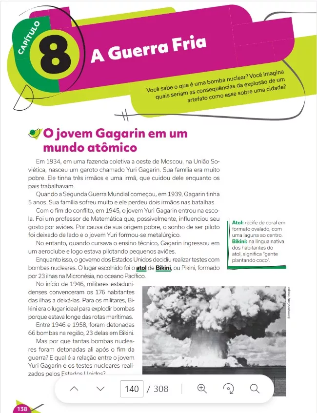 Rosa Parks, afrodescendente que deflagrou, com sua indignação pessoal diante da segregação racial, a luta pelos direitos civis nos Estados Unidos dos anos 1960 - capítulo 8, 9º ano - p.138.  